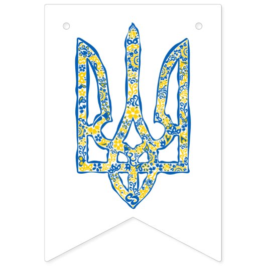 Ukrainian national emblem trident tryzub ethnical vlaggetjes (Tweede vlag)