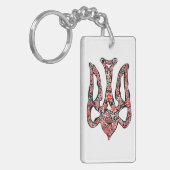 Ukrainian national emblem trident tryzub stylized sleutelhanger (Voorkant Links)