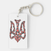 Ukrainian national emblem trident tryzub stylized sleutelhanger (achterkant)