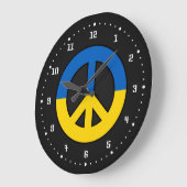Ukrainian peace sign on a black background grote klok (Hoek)