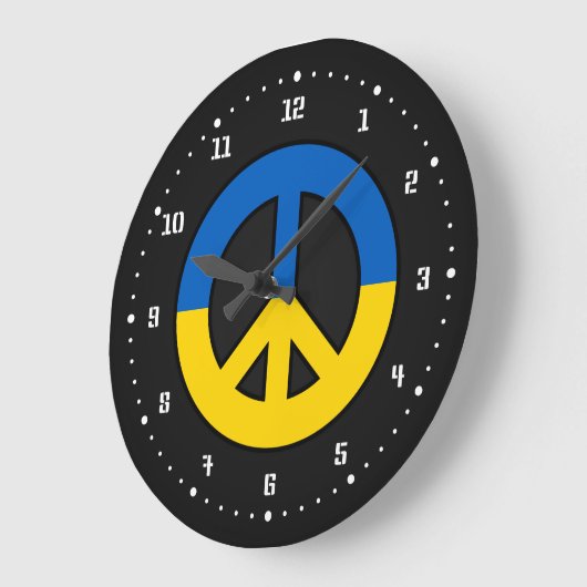Ukrainian peace sign on a black background grote klok (Hoek)