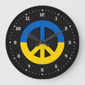 Ukrainian peace sign on a black background grote klok (Voorkant)