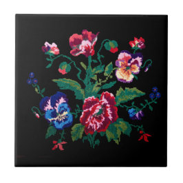 Ukrainian traditional vushuvanka folk art pattern tegeltje