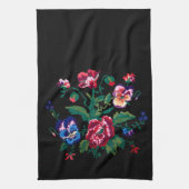 Ukrainian traditional vushuvanka folk art pattern theedoek (Verticaal)