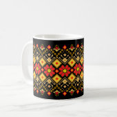Ukrainian traditional vushuvanka folk pattern red koffiemok (Voorkant links)
