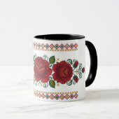 Ukrainian traditional vushuvanka folk pattern rose mok (Voorkant rechts)
