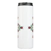 Ukrainian traditional vushuvanka folk pattern rose thermosbeker (Achterkant)