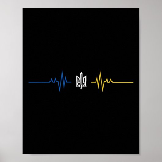 Ukrainian Tryzub Symbol With Sword - Ukraine Tride Poster (Voorkant)