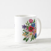 Ukrainian vushuvanka folk art pattern koffiemok (Voorkant rechts)