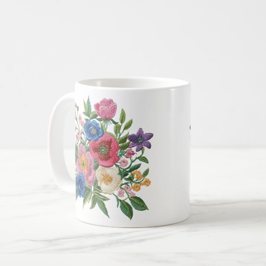 Ukrainian vushuvanka folk art pattern koffiemok (Voorkant links)