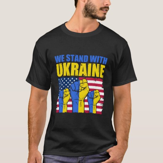 Ukrainian We Support Ukraine Flag I Stand With Ukr T-shirt (Voorkant)