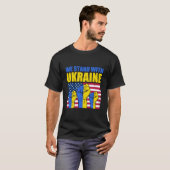 Ukrainian We Support Ukraine Flag I Stand With Ukr T-shirt (Voorkant volledig)