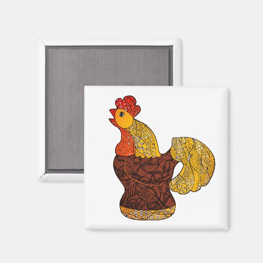 Ukrainischer Keramikhahn  Magneet (Voorkant / Achterkant)