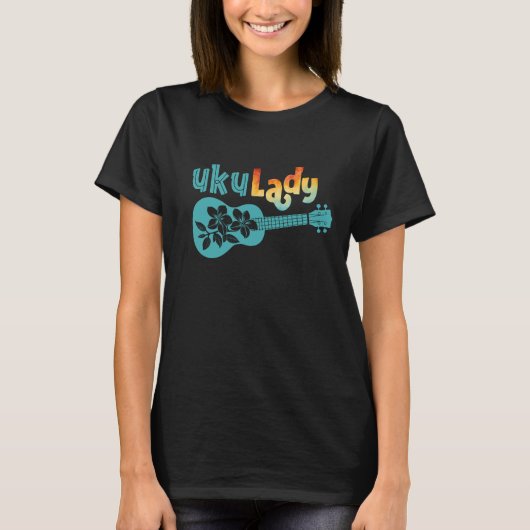 UkuLady Leuk Kleurrijke Ukulele Pun Hawaii Uke T-shirt (Voorkant)