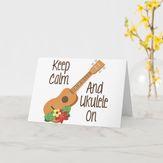 Ukulele aan kaart (Gele Bloem)