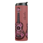 Ukulele aangepaste naam tumbler thermosbeker (Gedraaid links)