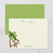 Ukulele Aap Dankkaart Notitiekaartje (Voorkant / Achterkant)