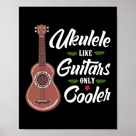Ukulele als Guitar-speler Hawaiian Poster (Voorkant)