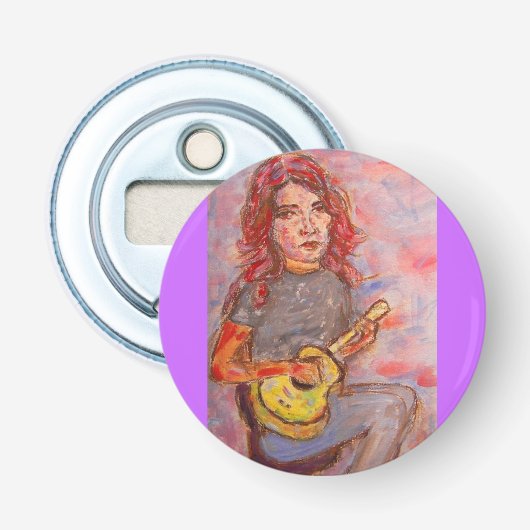 ukulele art button flesopener (Voorkant)