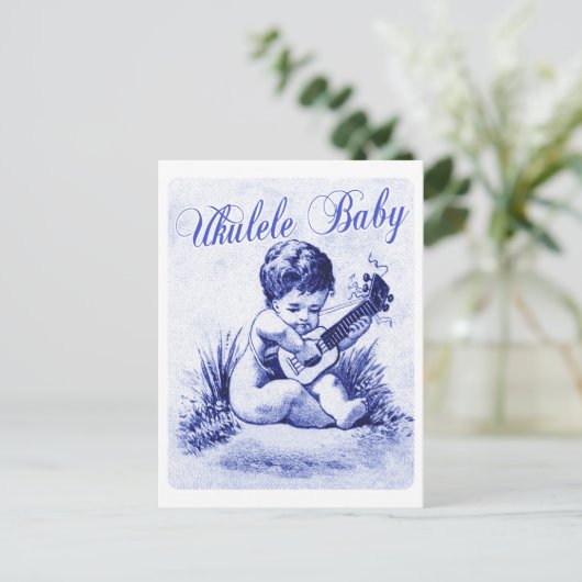 Ukulele Baby Briefkaart (Staand voorkant)
