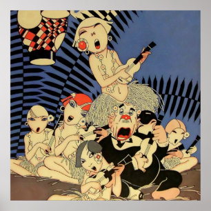 "Ukulele Band" 1927 Hoesje van Carlos J Poster