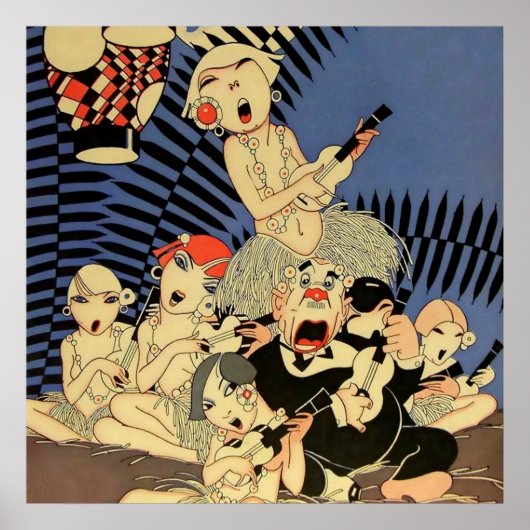 "Ukulele Band" 1927 Hoesje van Carlos J Poster (Voorkant)