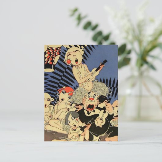 “Ukulele Band” 1927 Omslag door J Carlos Briefkaart (Staand voorkant)