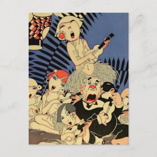 “Ukulele Band” 1927 Omslag door J Carlos Briefkaart (Voorkant)