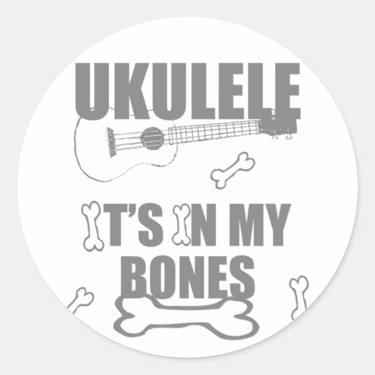 Ukulele Botten Ronde Sticker (Voorkant)