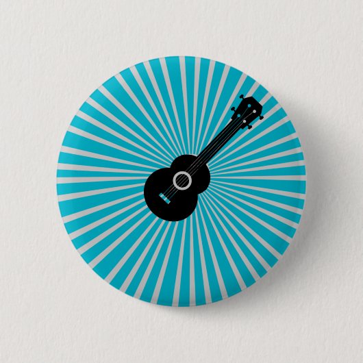 Ukulele Button Badge Blue (Voorkant)