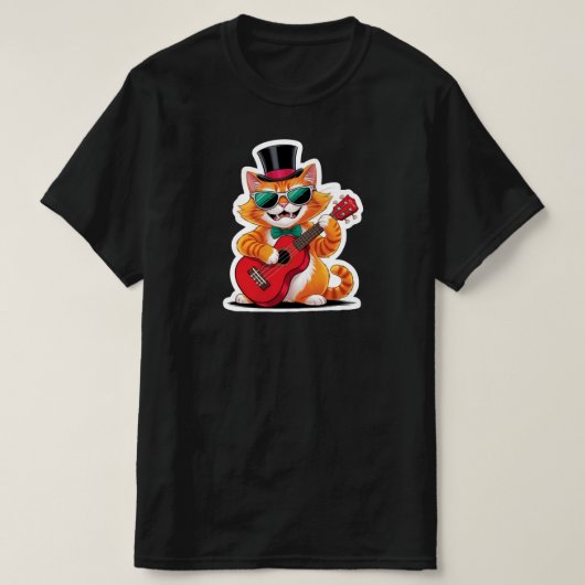 Ukulele Cat Serenade T-shirt (Design voorkant)