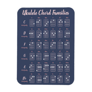 Ukulele Chord Families Cute Modern Reference Chart Magneet