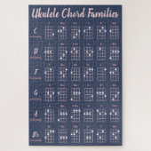 Ukulele Chord Families Navy & Blush Reference Hard Legpuzzel (Verticaal)