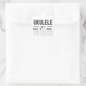 Ukulele chrods dad vierkante sticker (Tas)