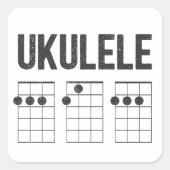 Ukulele chrods dad vierkante sticker (Voorkant)