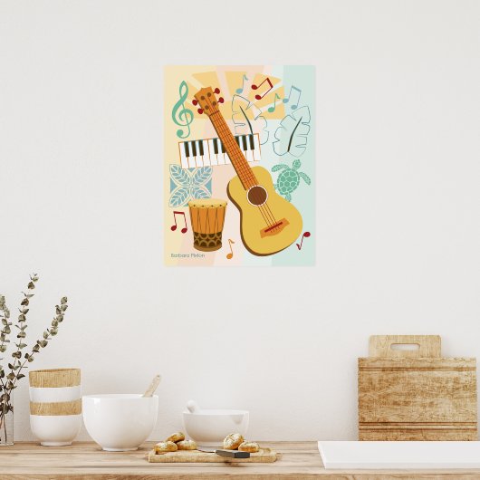 Ukulele Collage Poster (Keuken)