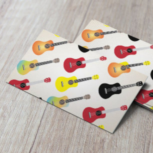 Ukulele Colorful Pattern Uke Artist Visitekaartje
