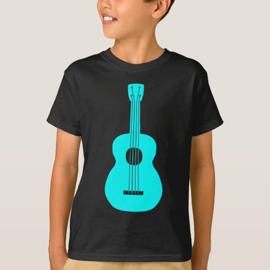 Ukulele - Cyaan T-shirt (Voorkant)