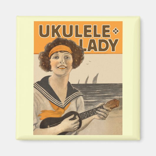 Ukulele dame #2 magneet (Voorkant)