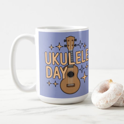 Ukulele Day Mug Koffiemok (Met donut)