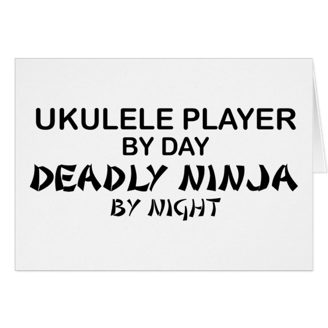 Ukulele Deadly Ninja bij nacht (Voorkant Horizontaal)