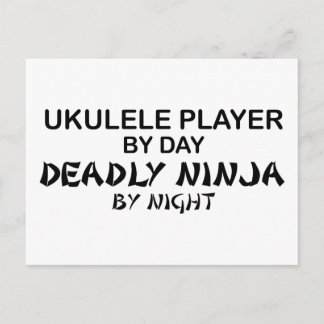 Ukulele Deadly Ninja bij nacht Briefkaart