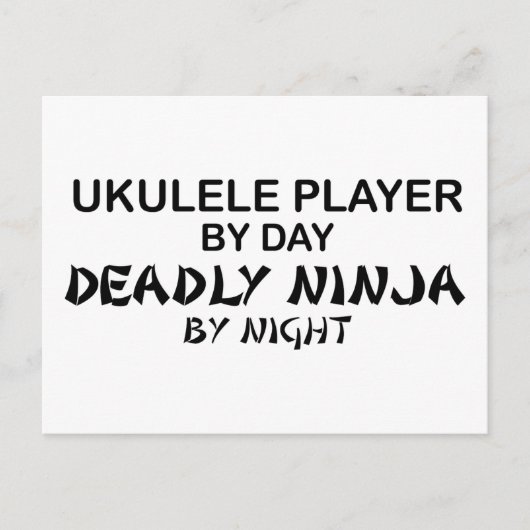 Ukulele Deadly Ninja bij nacht Briefkaart (Voorkant)