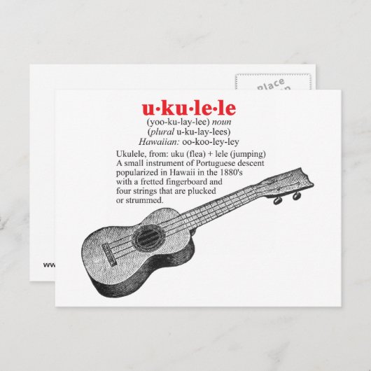 Ukulele Definition Briefkaart (Voorkant / Achterkant)