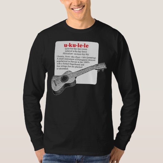 Ukulele Definition Mannen, donkerhoes T-shirt (Voorkant)