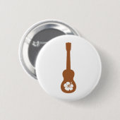 Ukulele en hibisbus ronde button 5,7 cm (Voorkant /achterkant)