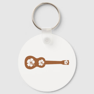 ukulele en hibiscus aloha flower sleutelhanger