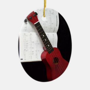 Ukulele en Songbook Keramisch Ornament