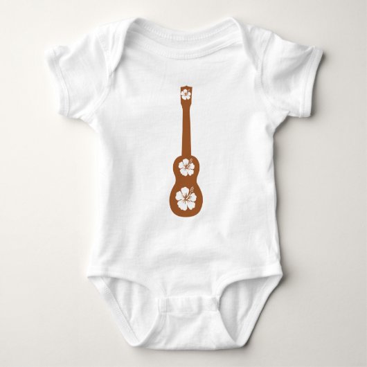 Ukulele en witte hibiscus romper (Voorkant)