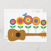 Ukulele Flowers Briefkaart (Voorkant / Achterkant)